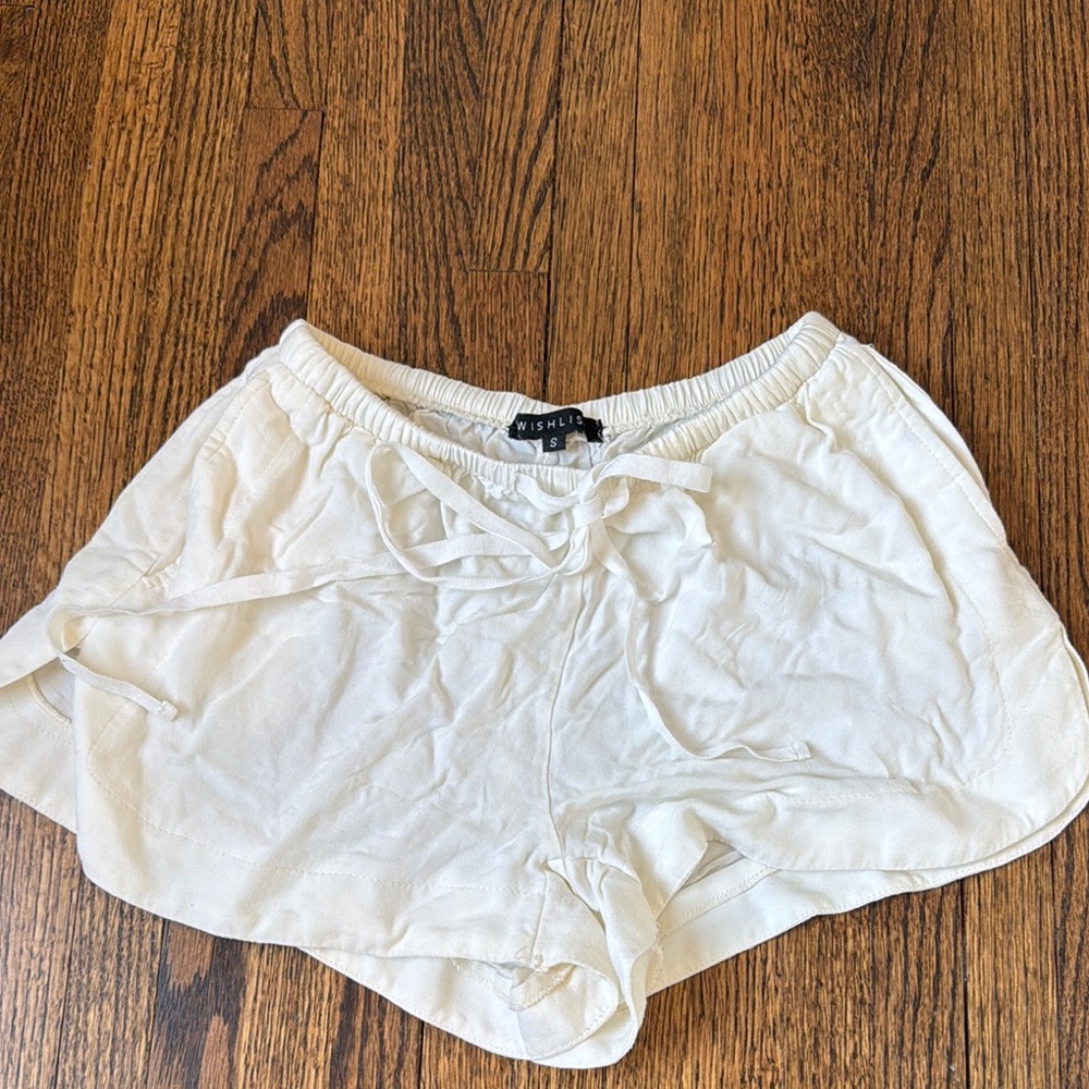 White Drawstring Shorts